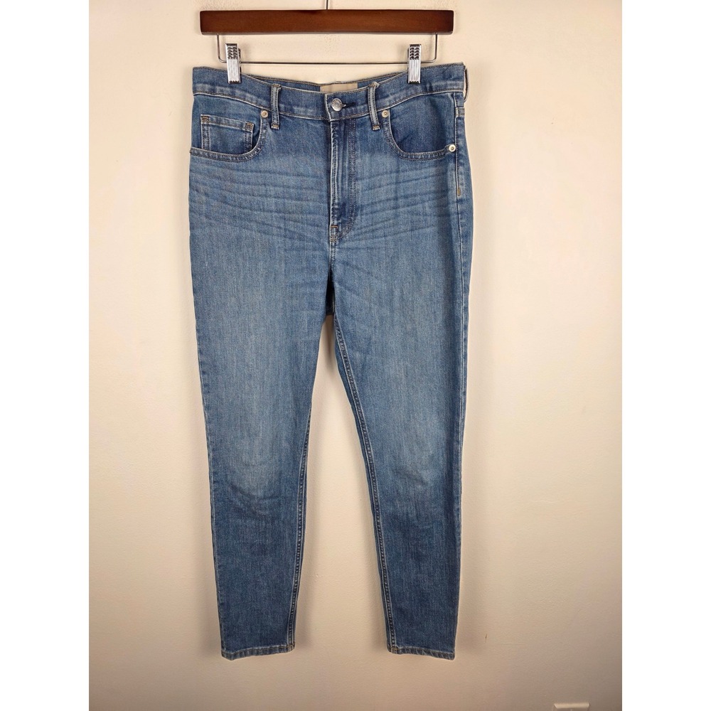 Everlane High Rise Skinny Jeans Medium Wash Blue Denim 30 Tall 3083